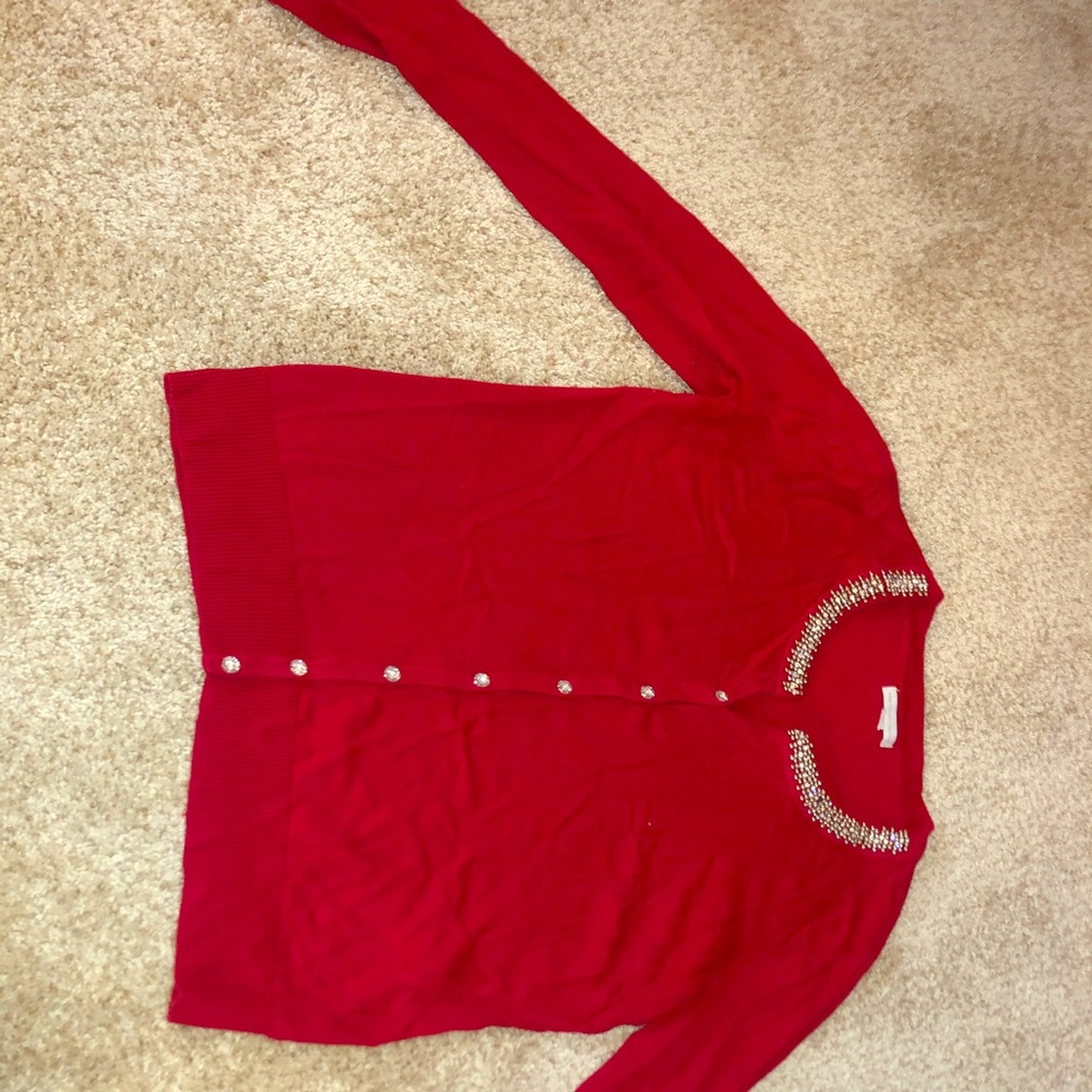 Winter jewel embellished cardigan